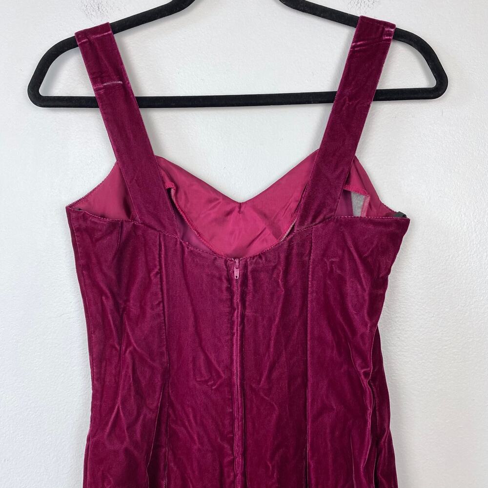Vintage 90s Velvet Dress Steppin' Out Mini Burgundy Wine Whimsygoth Party Size 5 - Picture 5 of 7